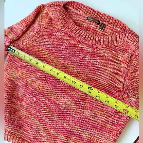 525 America Sweater knit Boat Neck Ombré Orange Multicolor Sz Xs Grandpa core - Picture 6 of 15